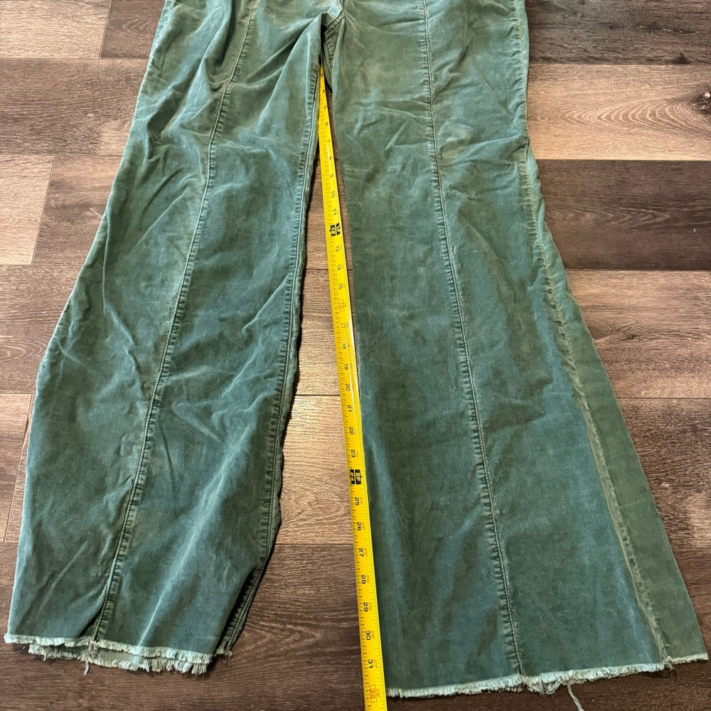 Emerald Green Corduroy Flare Pants - Picture 6 of 14